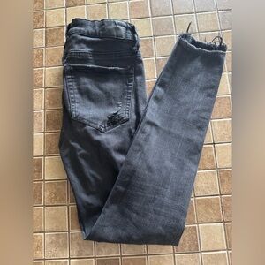 Aeropostale Black Skinny Jeans with Distressed Detail